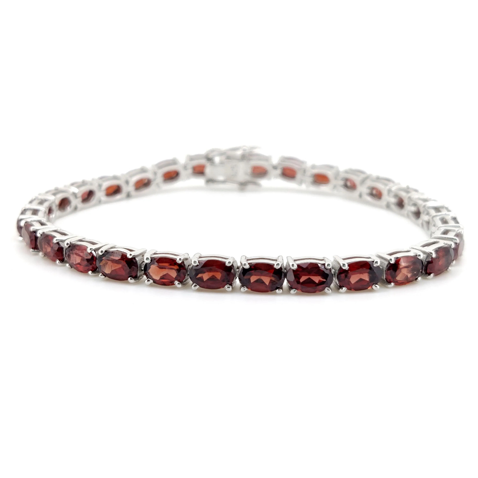Red Garnet Tennis Bracelet Sterling Silver January Birthstone Gemstone Jewelry