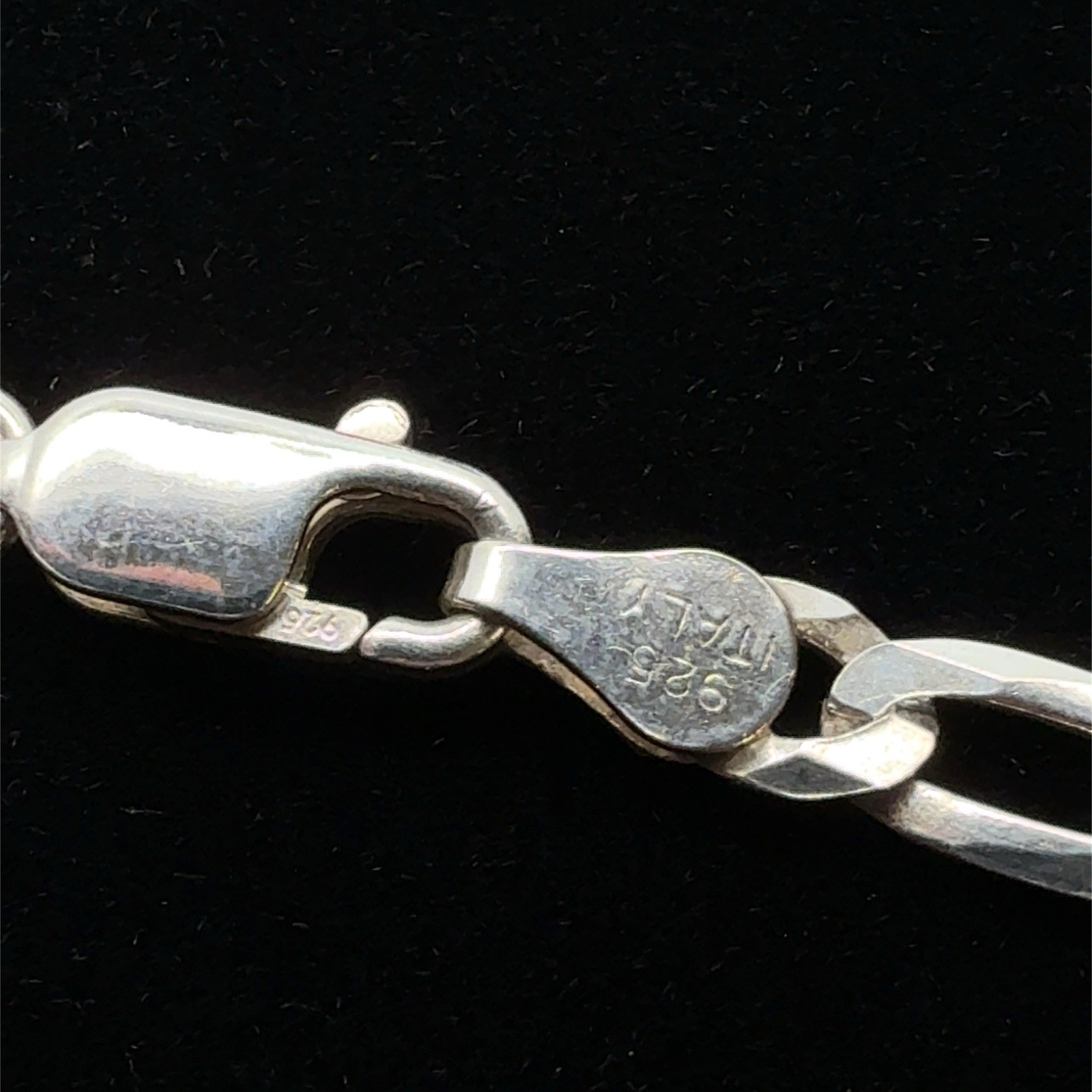 Peter Stone Saint Michael Sterling Silver Pendant On 20” Figaro Necklace, 21.5g