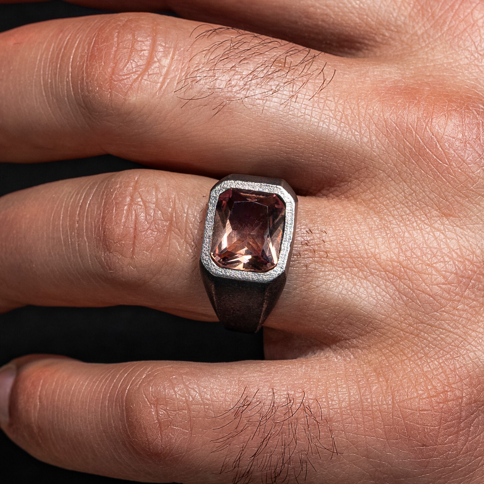 925 Sterling Silver Basic Color Changing Zultanite Stone Alexandrite Mens Ring