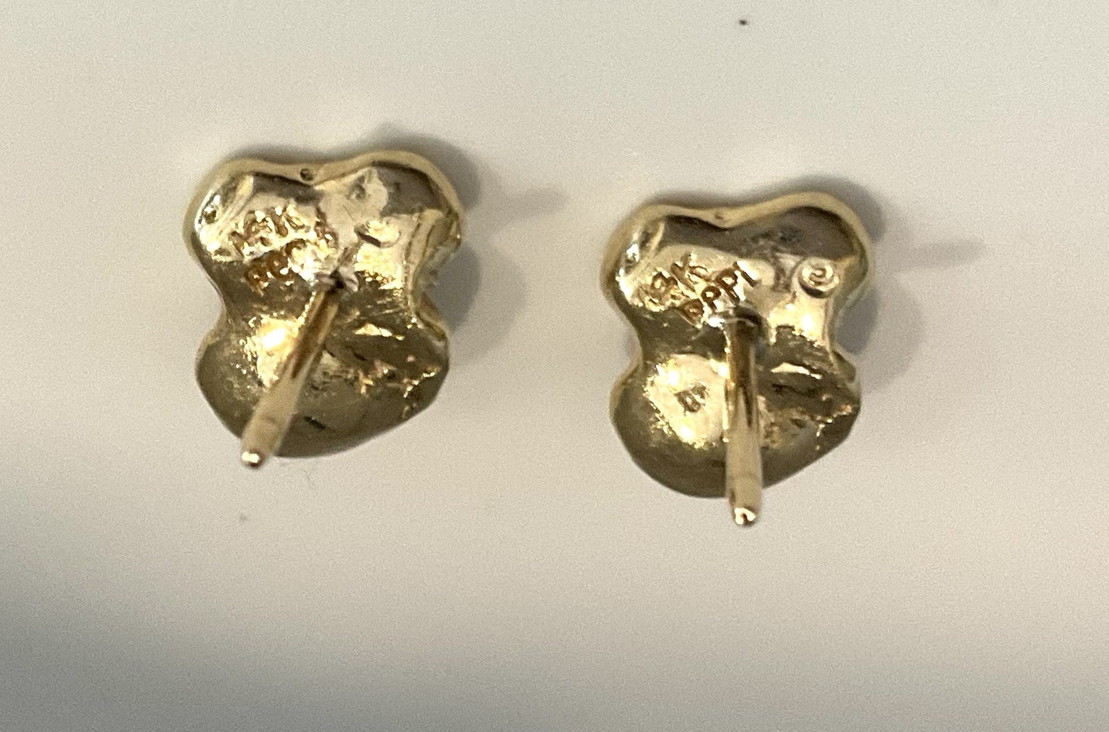 Pair Signed 14k Gold Stud Pearl Earrings Pepi Of Beverly Hills 3.2g