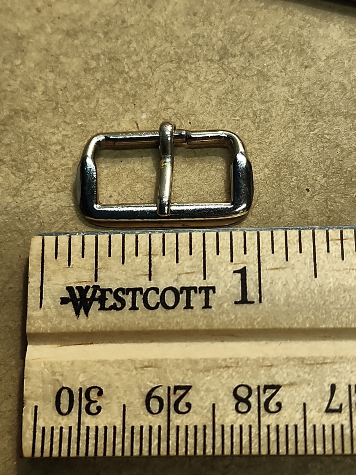 Vintage 40’s-50’s NOS Silver-Tone Sew In Watch Band Buckle With 16mm Interior