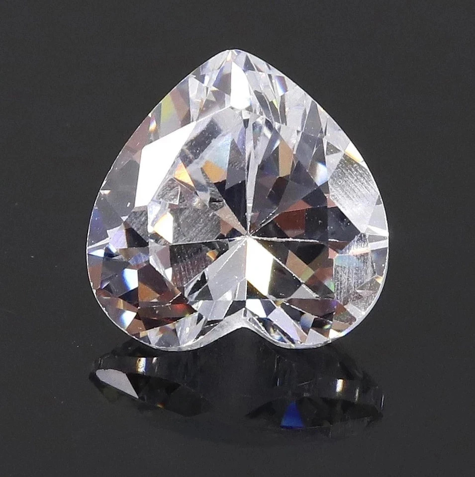 5.85 Ct Certified Natural Cambodian White Colour Heart Cut Zircon Loose Gemstone