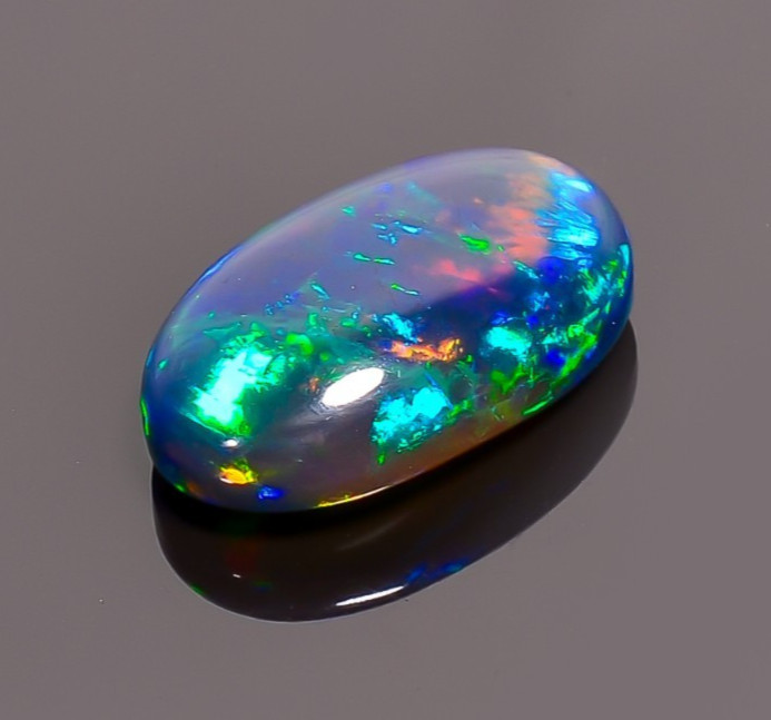 6.5 Ct Natural Black Ethiopian Opal Oval Shape Cabochon Loose Gemstone 18X11X6mm