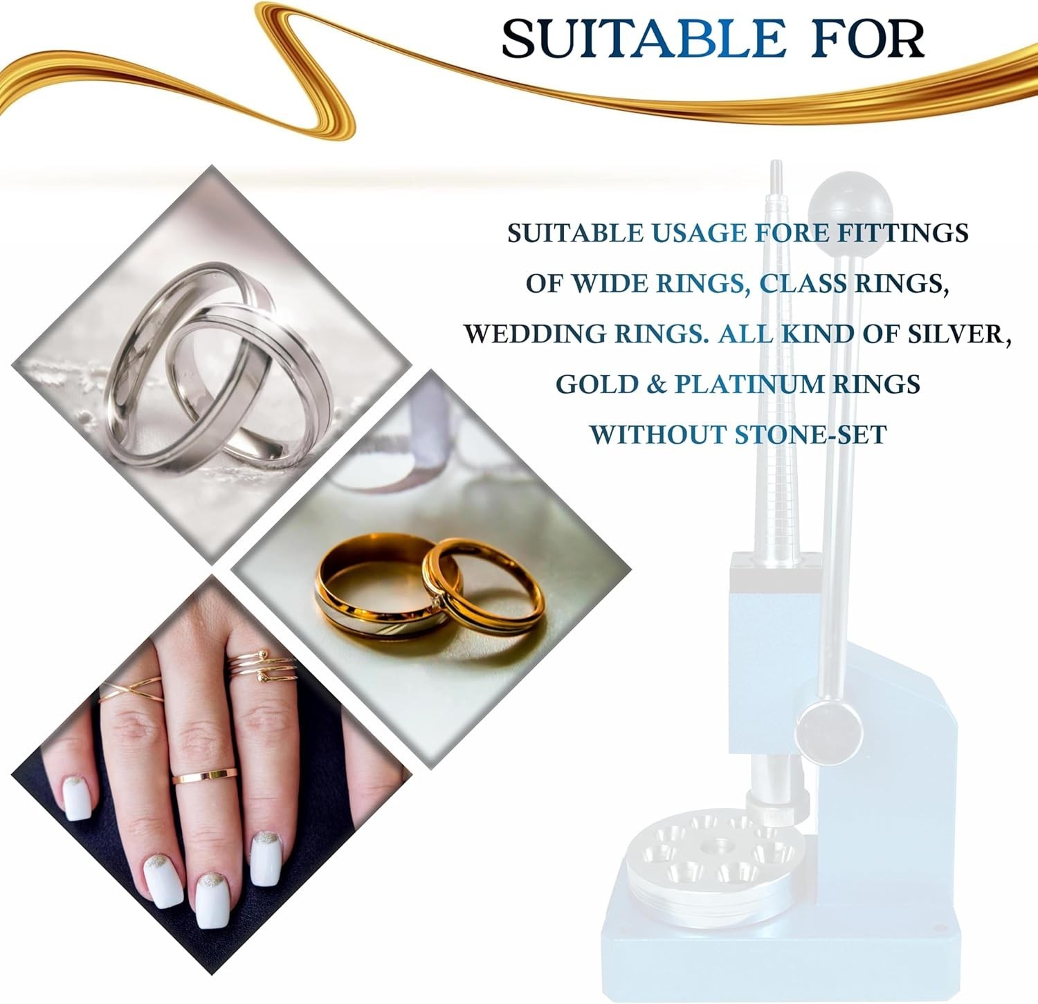 Ring Stretcher Enlarger Reducer Jewelry Bench Top Sizer Band Sizing Repair Tool
