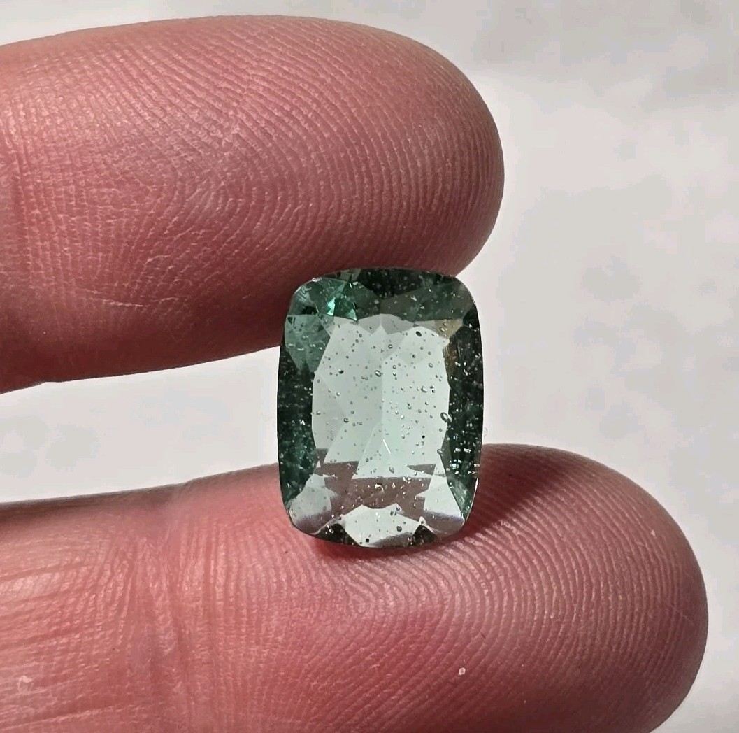 Ancient Roman Glass Cabochon Loose Rectangular Cab Jewelry Making Faceted Green