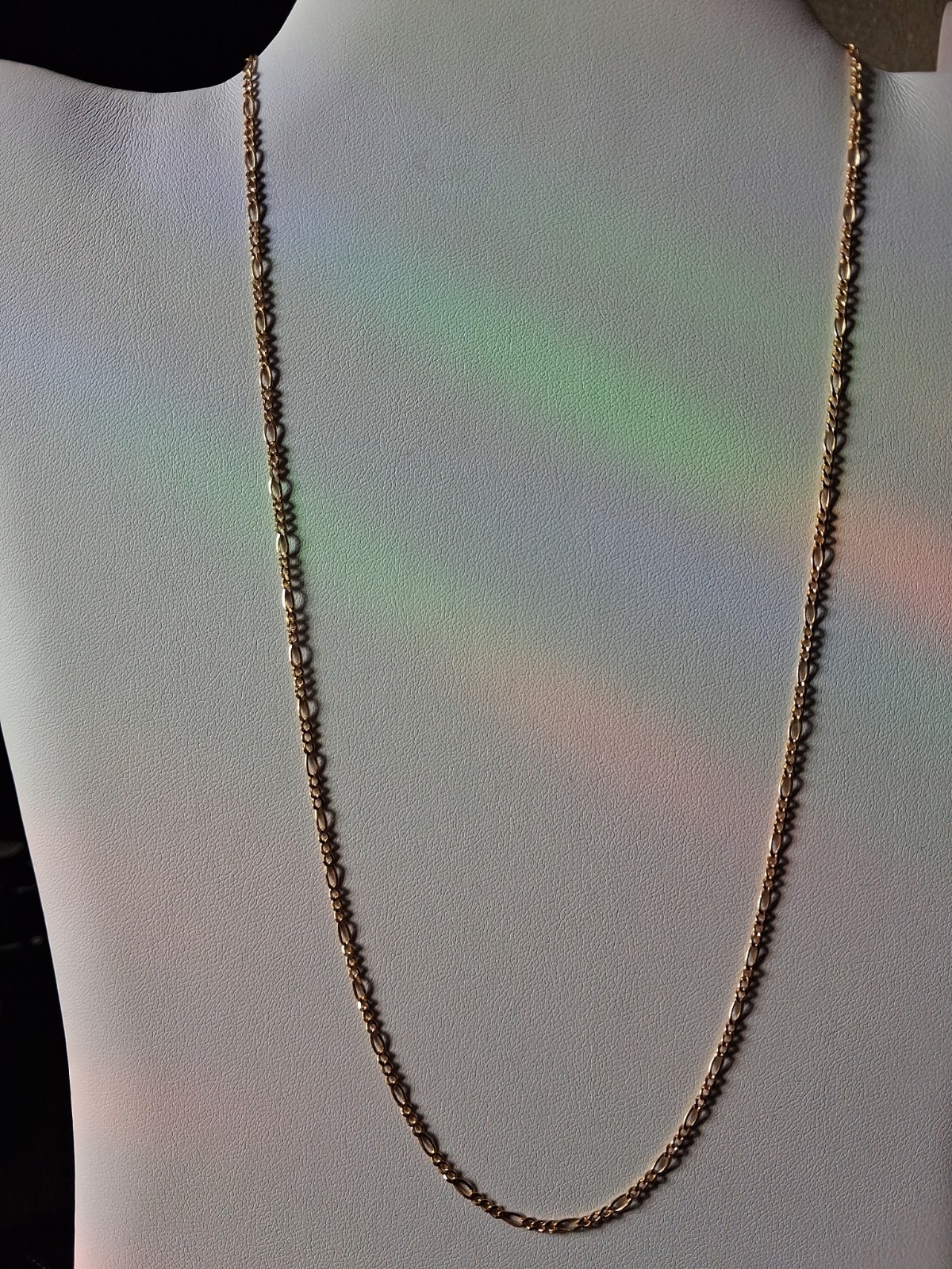 10k Yellow Gold Figaro Chain Necklace 2mm 20 inch, 2 MM, 1.6gram