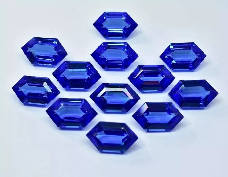 120 Ct 12 Pcs Lot Tanzanite Fancy SHAPE A+ NATURAL Blue Loose Gemstone CERTIFIED