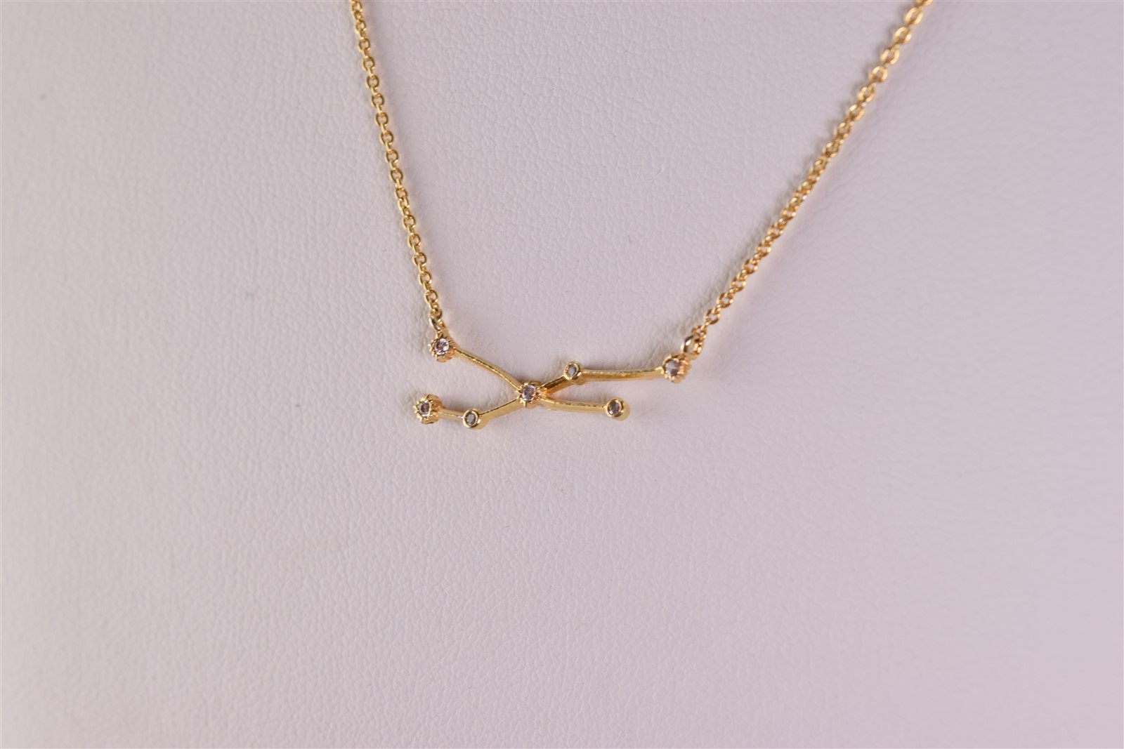 Gold over Sterling Silver 8mm x 25mm Accented Branch Station Pendant 17″ Chain