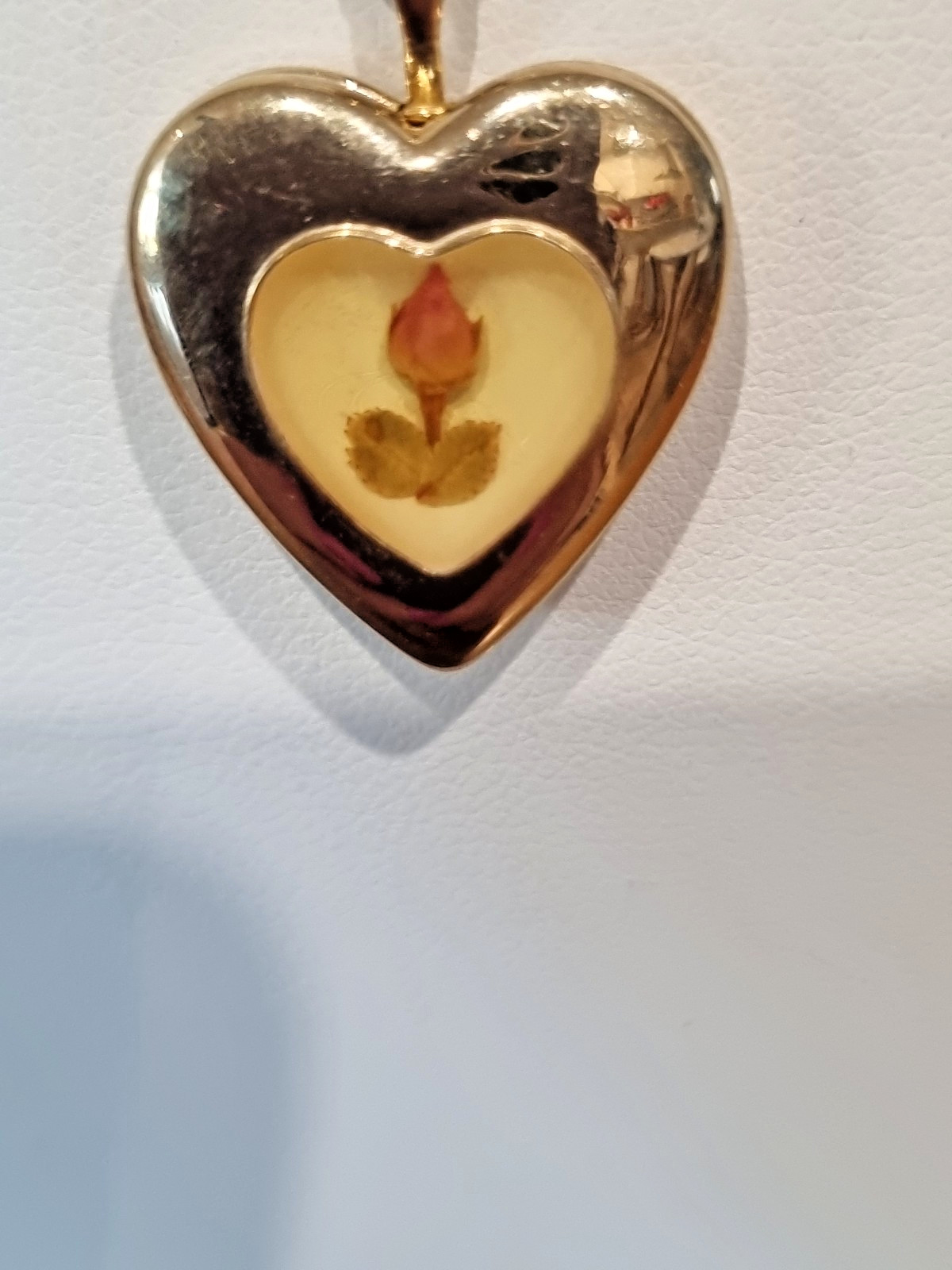Vintage 14K GF Real Rosebud Heart Locket PPC USA 12K GF Chain 1960-70s See Video