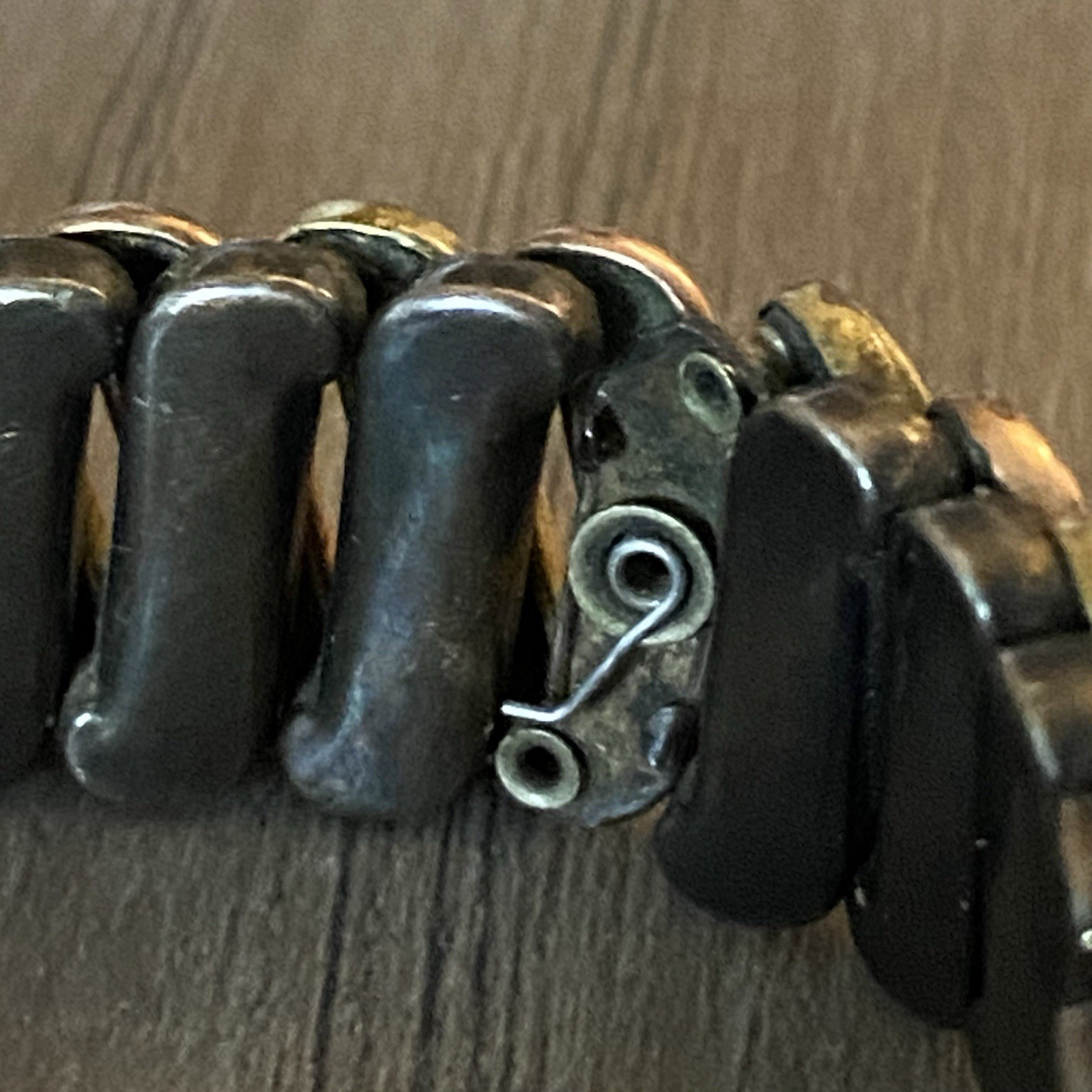 Vintage Lustern Bracelet 12K Gold Filled on Sterling w/Blue Gem Floral Accent