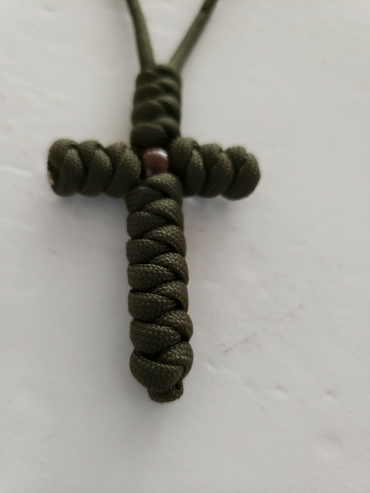 “Ranger” Paracord Cross Necklace -OD Green. BRAND NEW – HANDCRAFTED