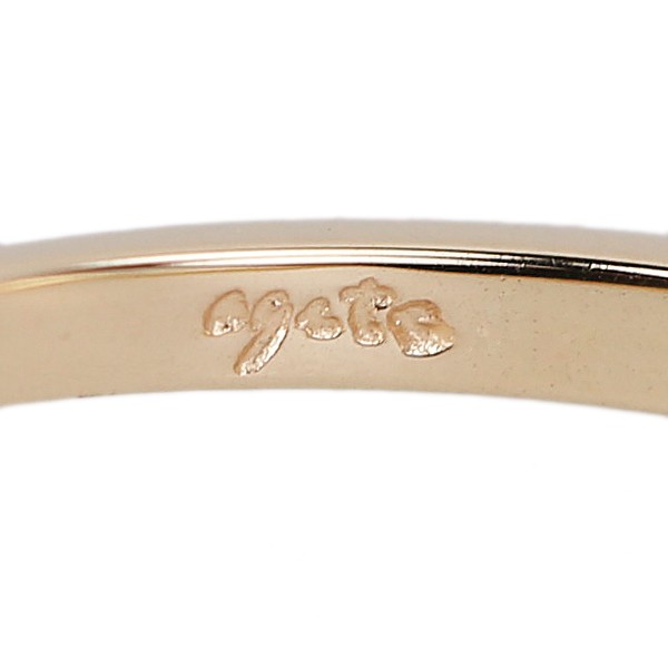 agete diamond ring K10 yellow gold Thin and delicate pinky ring Used 908526