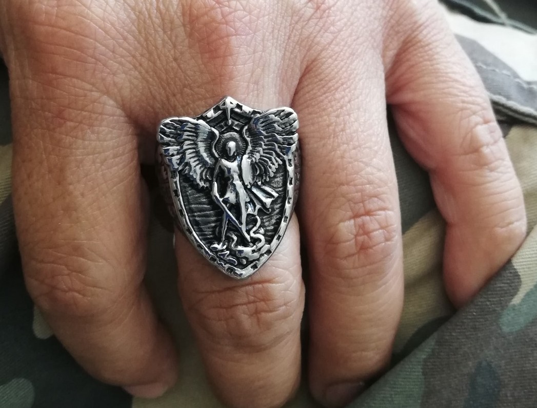 Titanium Angel Stainless Steel Size 11 Biker Gothic Ring New
