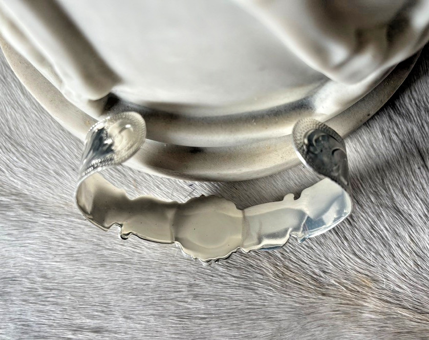 Western Womens Bracelet 7 x 1 in Star Silver Cuff Cowboy Open Cut Adjustable
