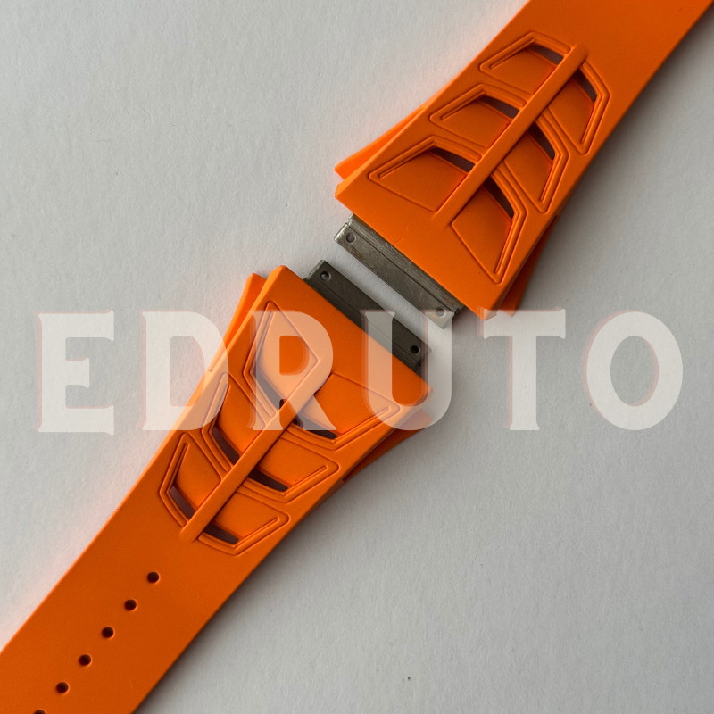 Replacement Orange FKM Rubber Watch Strap For Richard Mille RM030 35-02 /03