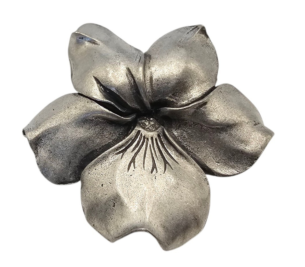 Handmade Seagull Pewter Pansy Flower Brooch Nova Scotia Canada JP-295