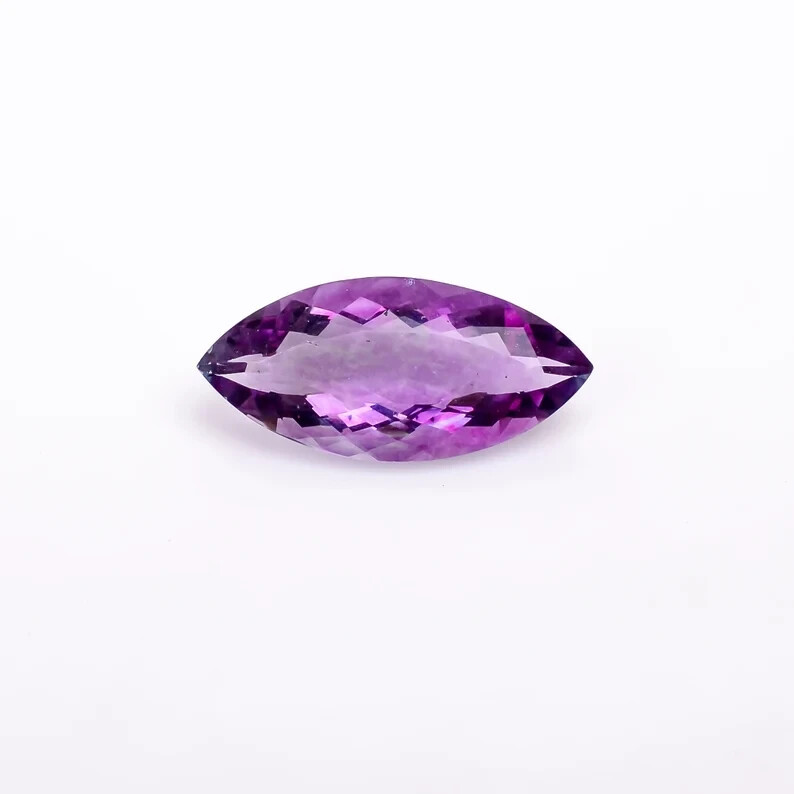 Fluorite Natural Crystal Healing Marquise Cut 9.5 Ct Purple Gemstone for Jewelry