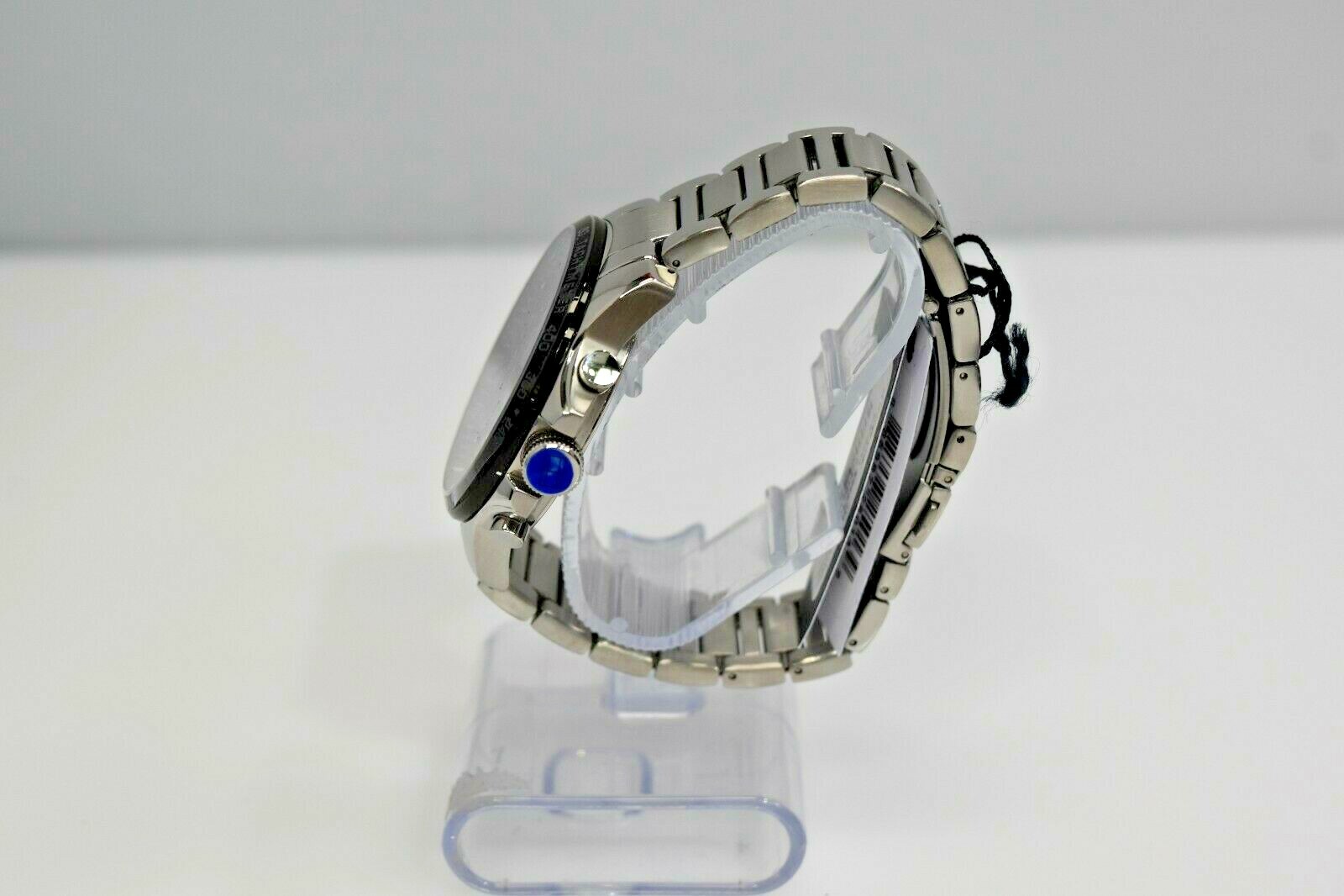 New Tommy Hilfiger Silver Stainless Steel Black Dial 1791472 $175 Watch