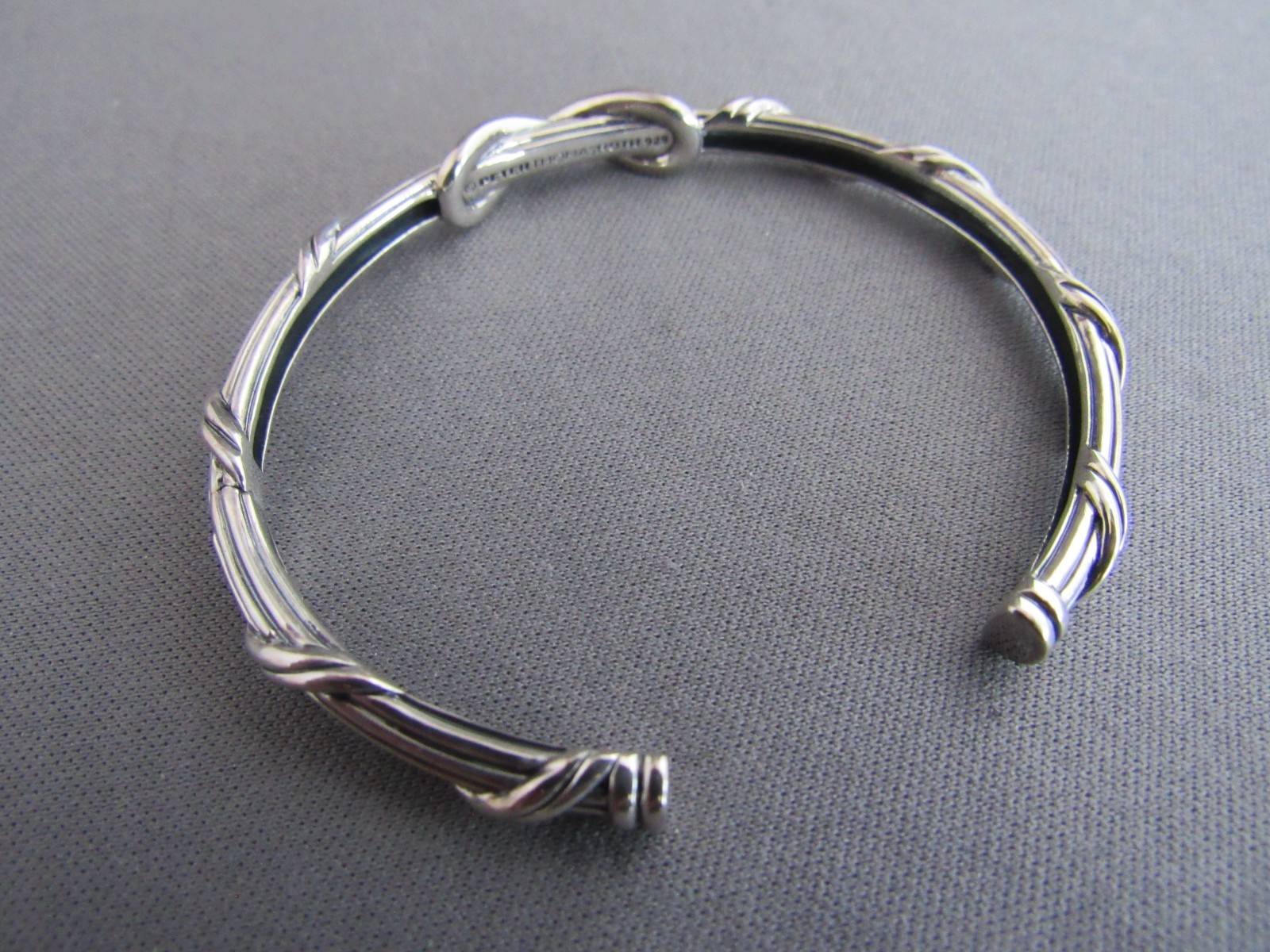 PETER THOMAS ROTH STERLING INFINITY WRAPPED BANGLE CUFF BRACELET