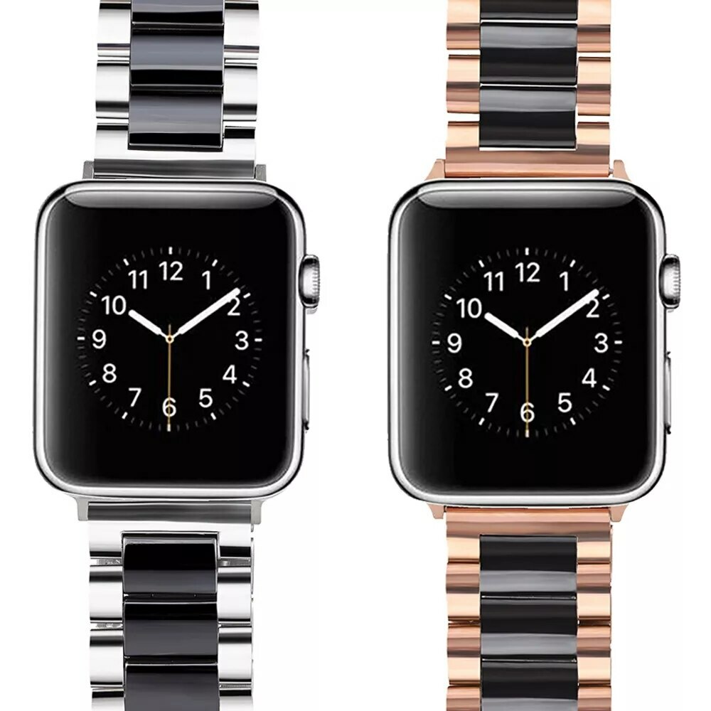 Ceramic Ladies Watch Band Stainless Steel Bracelet For Apple Watch Series 6 5 SE