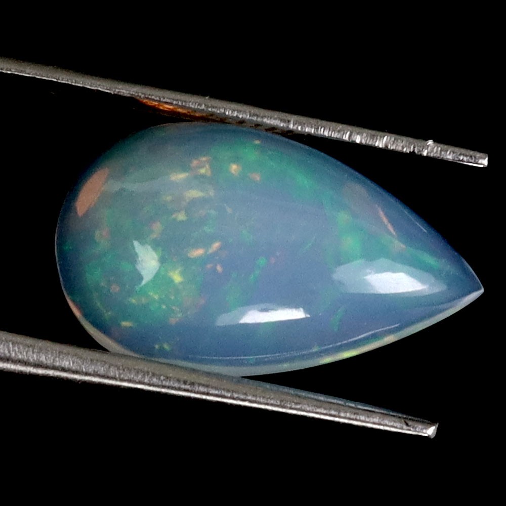 Pear Cab AAA Floral Flash Play Of Color Crystal Fire Opal 2.53ct 15x9mm Gemstone