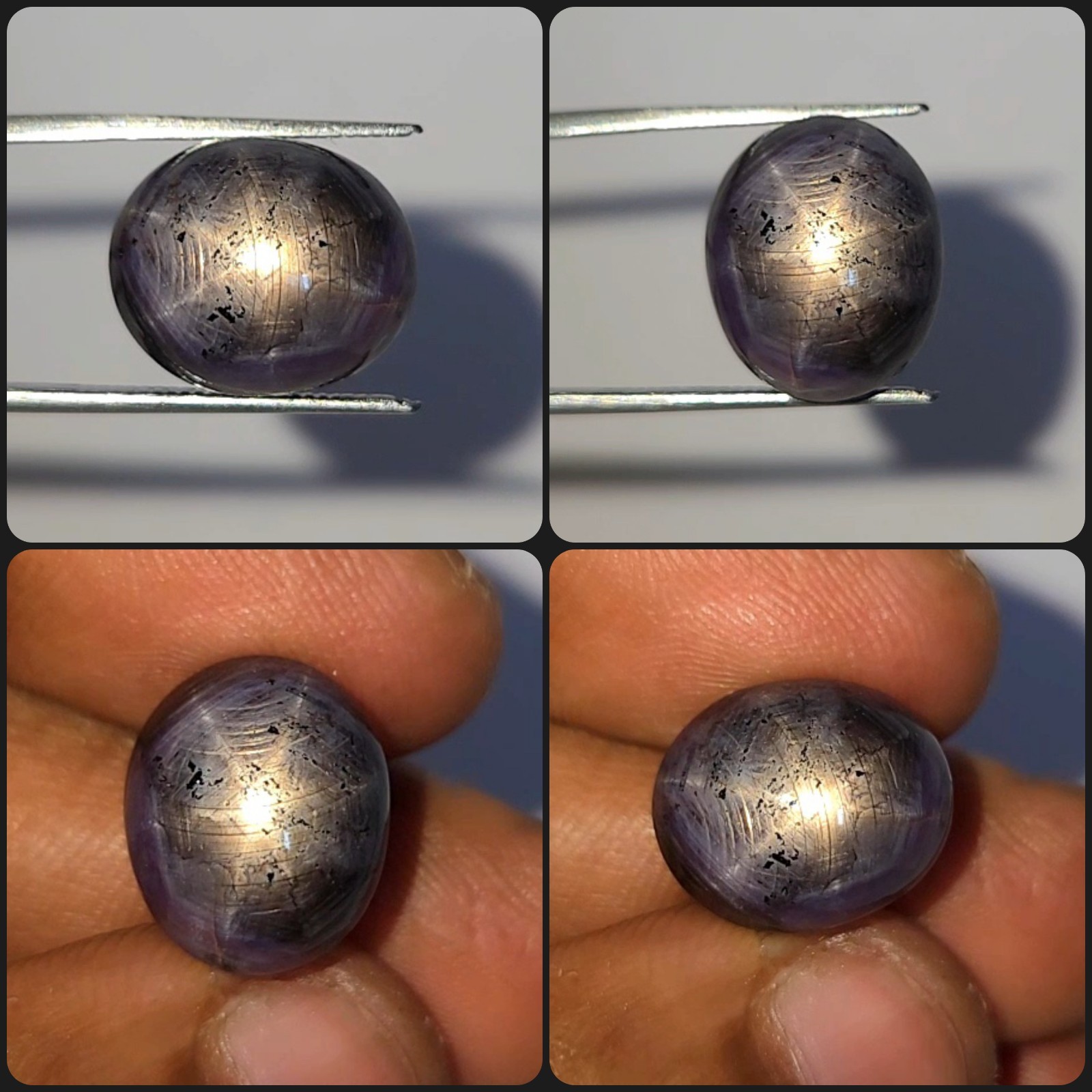 Natural 19.20 Ct Star Sapphire Black Oval Cabochon untreated loose gemstone