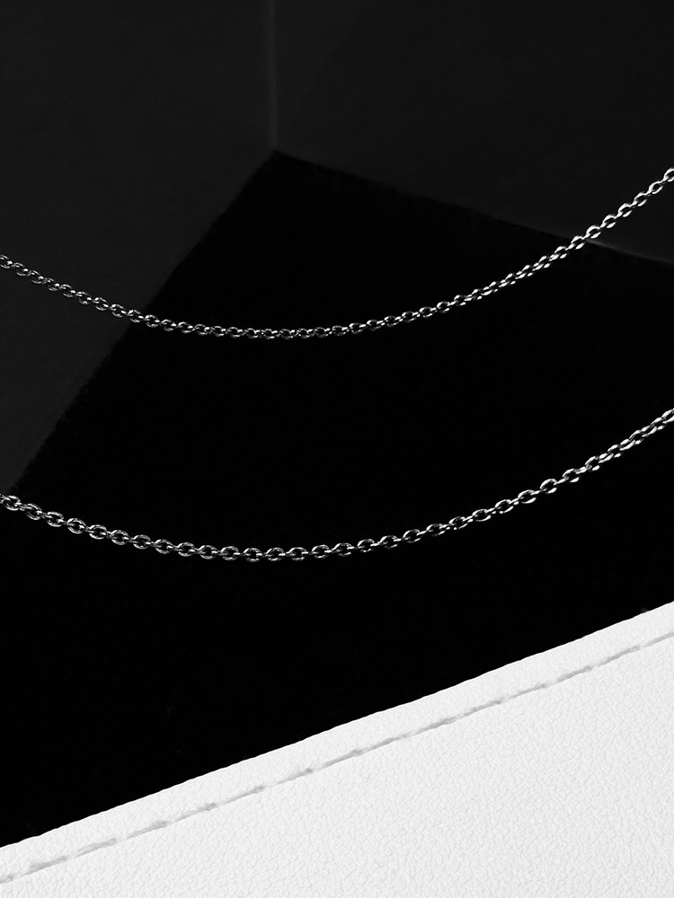 New Pure Titanium Necklace Wide 1.2mm Lightweight Anti Allergic Length 20 Inches
