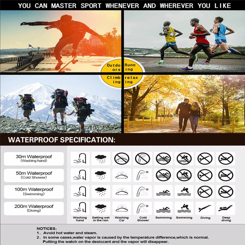 Waterproof Digital Sports Watch Military Tactical LED Backlight Wristwatch Men