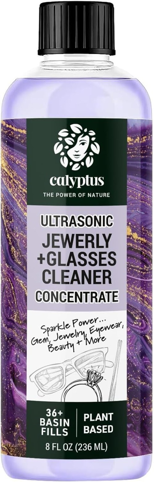 Concentrated Non-Toxic Jewelry & Eyeglass Cleaner – 8 Fl Oz for Machine Use