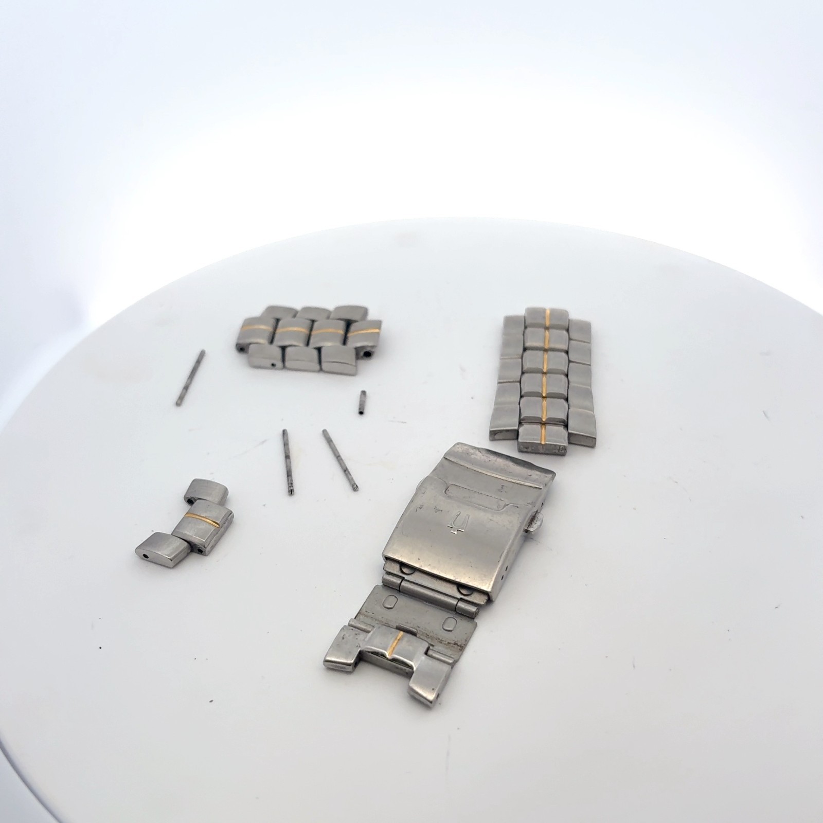 Bulova 98B400 Stainless Steel Two-Tone Gold Watch Band, Clasp and Link Parts