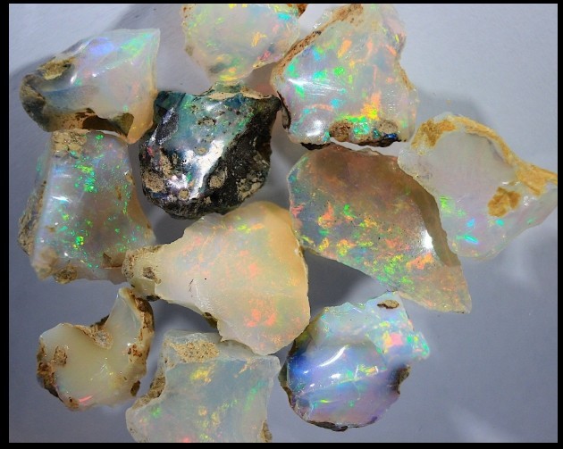 Cut Grade Opal Rough Lot AAA Grade 10 Pieces Large Size Ethiopian Welo Opal Raw