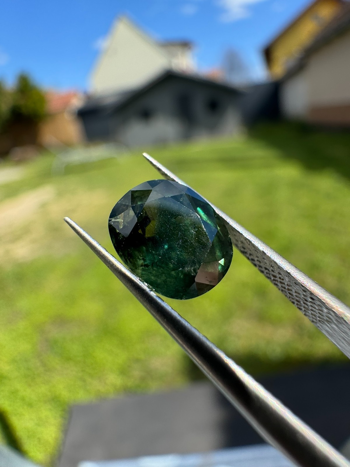 Natural No Heat Greenish Blue Sapphire 2.34ct Oval Cut GRA Certified
