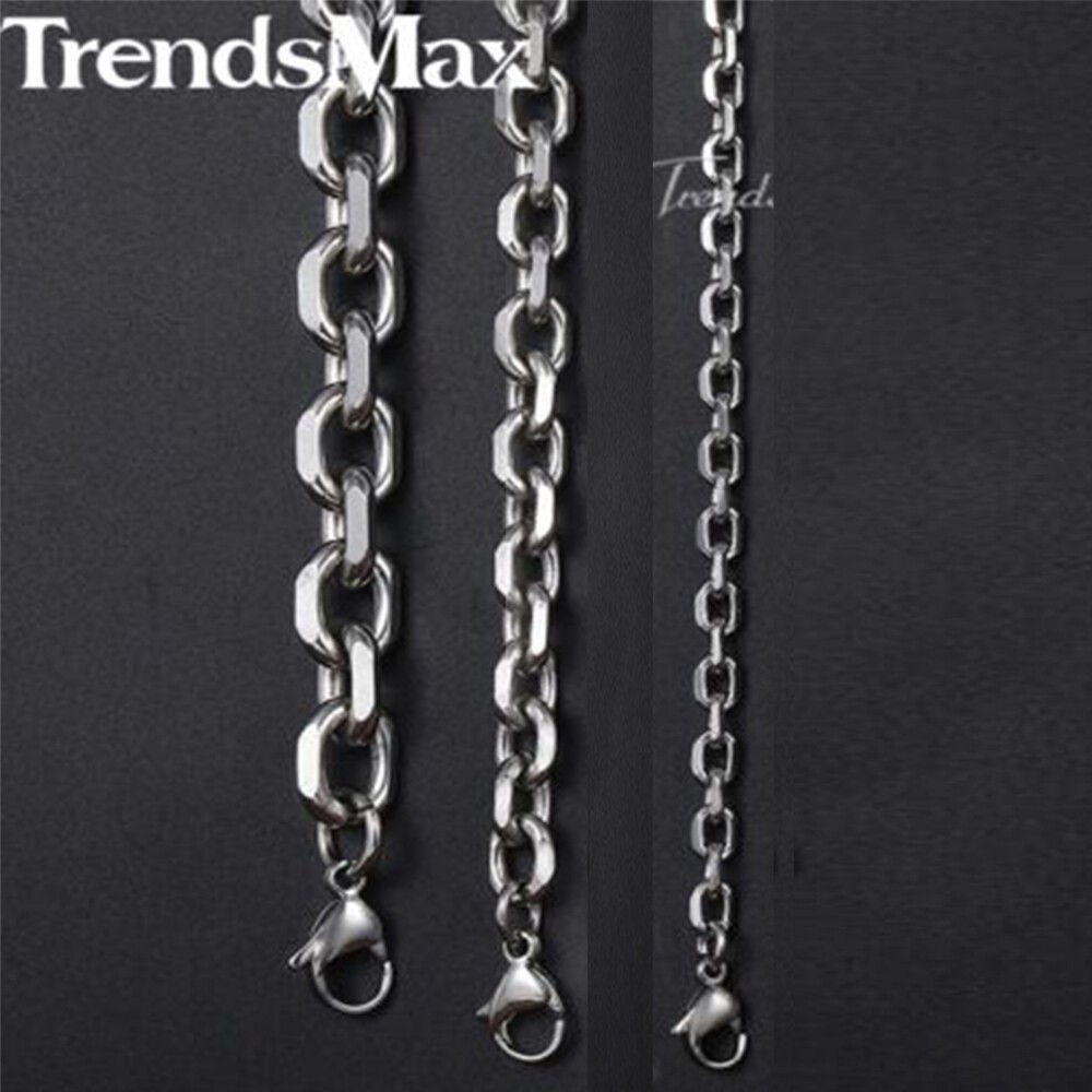 Mens Womens Chain Silver Stainless Steel Anchor Link Necklace 18-24 inches
