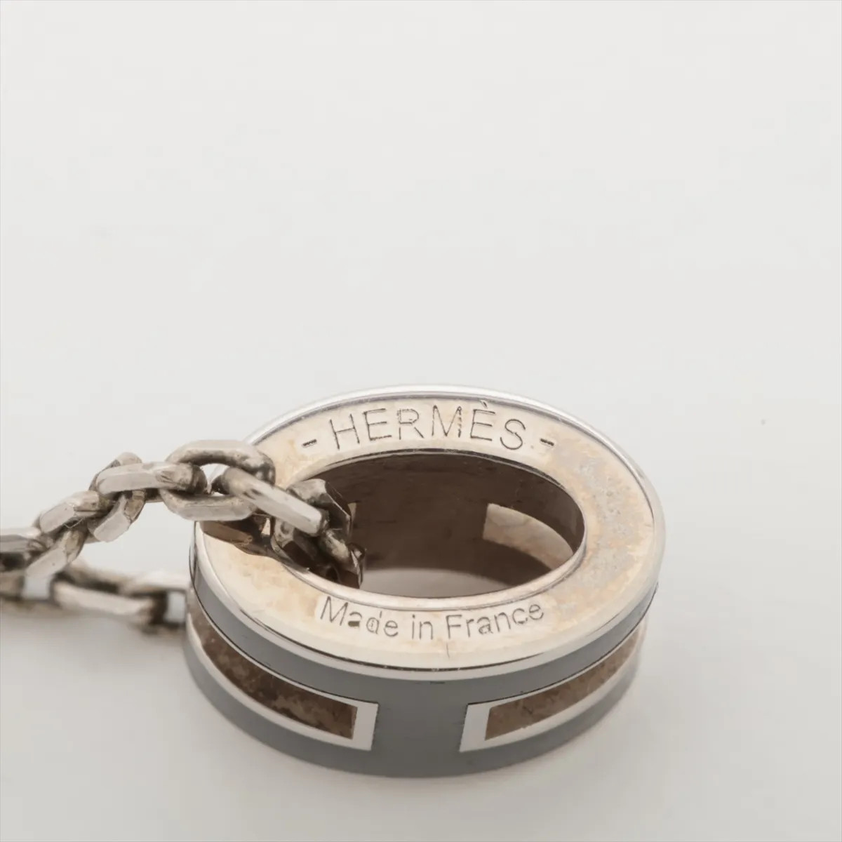 Hermès Mini-pop H Necklace metal Black × Silver