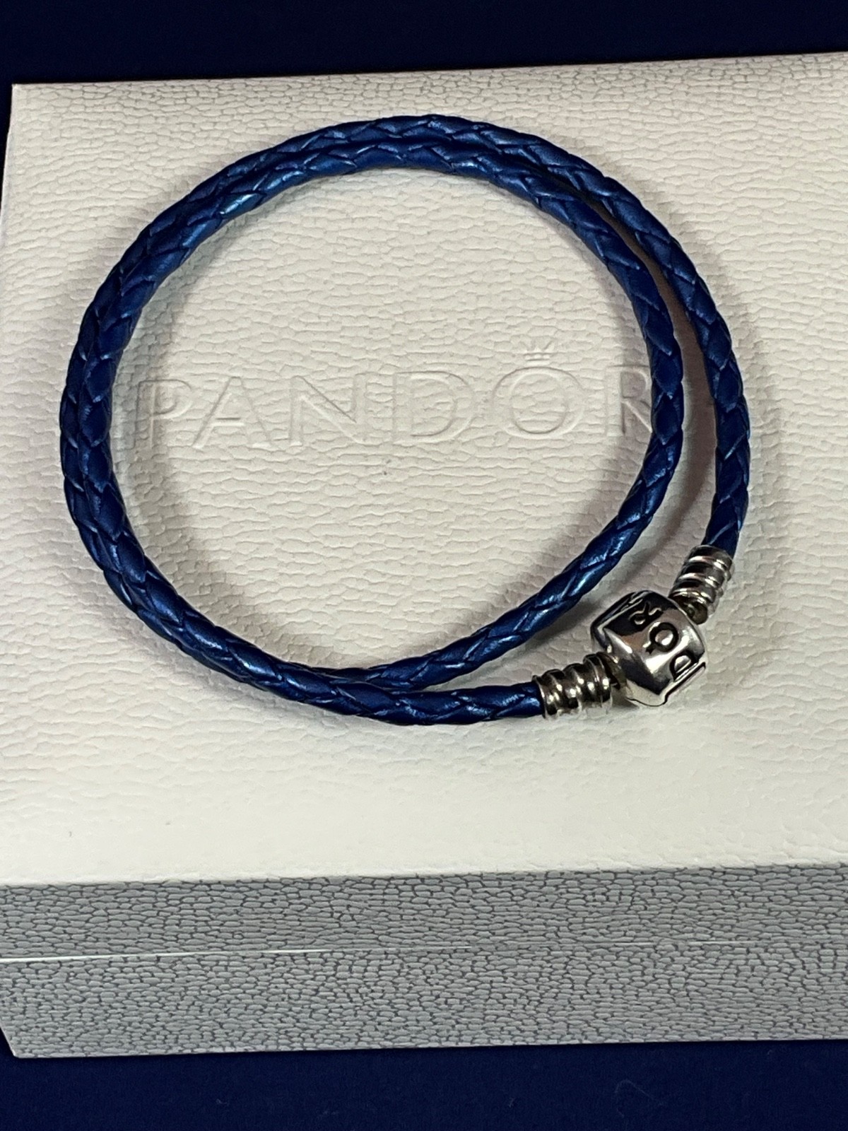 NWOT Pandora 925 Royal Blue Leather Bracelet 15″/38cm 590705CRB-D
