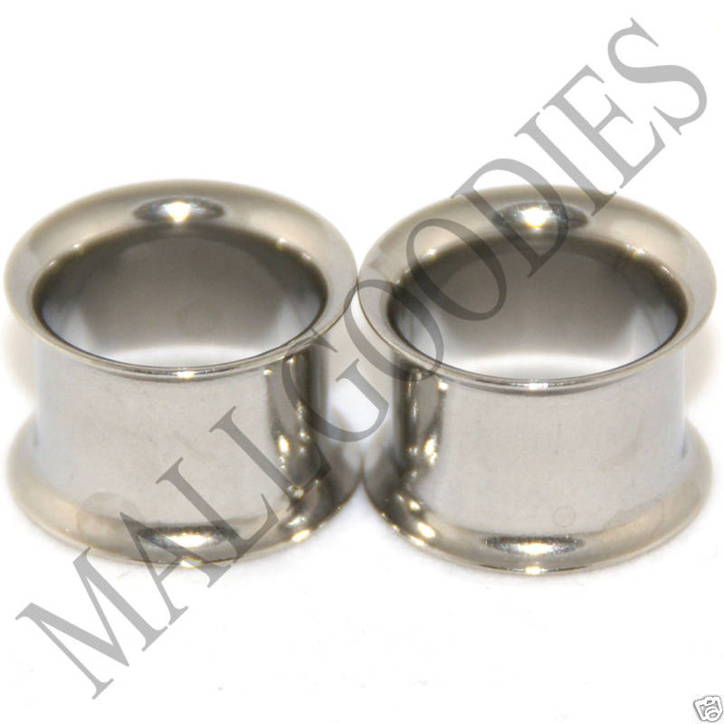0209 Steel Double Flare Flesh Tunnels Earlets Saddle Gauges 1/2″ Plugs 12.7mm
