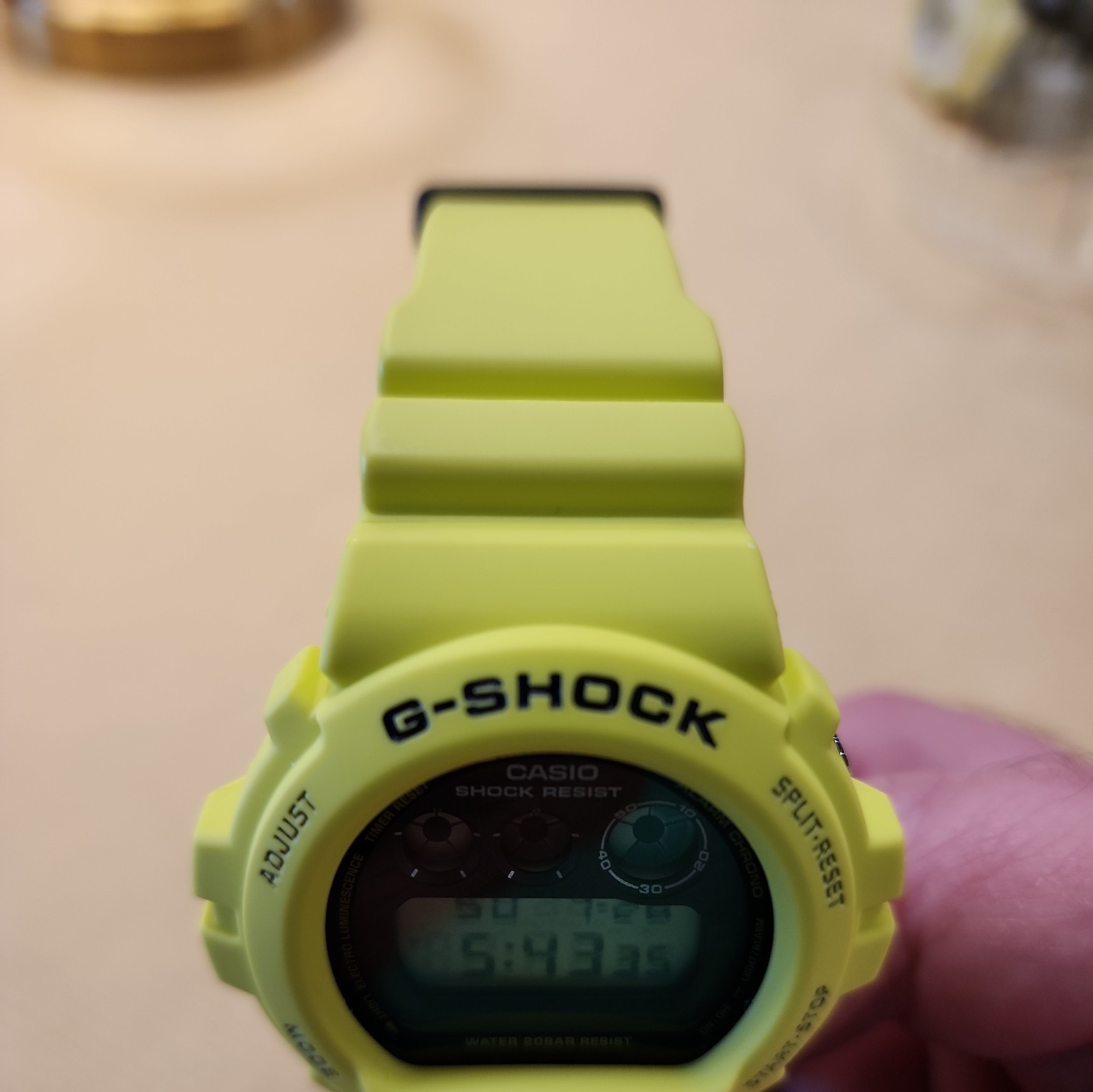 Casio G-Shock Yellow/Green with White Accent Men’s Watch – DW6900 TGA