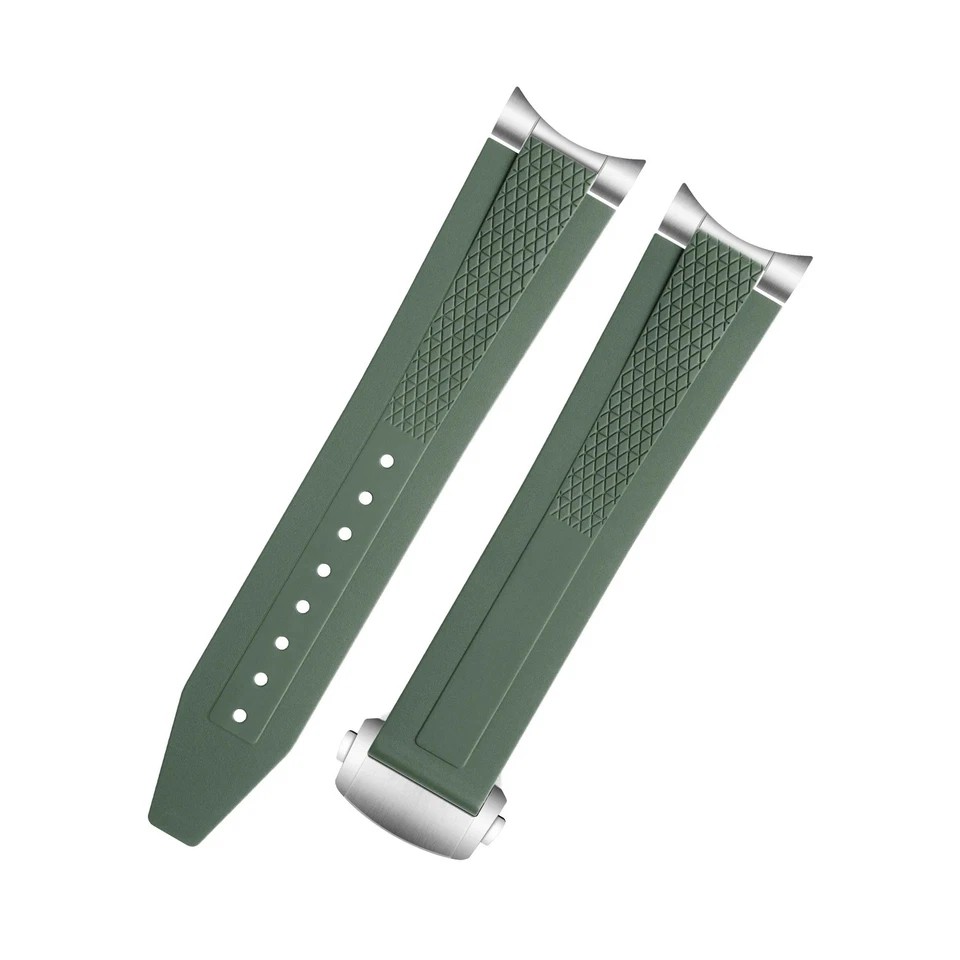 21 22mm FKM Rubber Watch Strap For Longines CONQUEST Series L3.830 L3.835