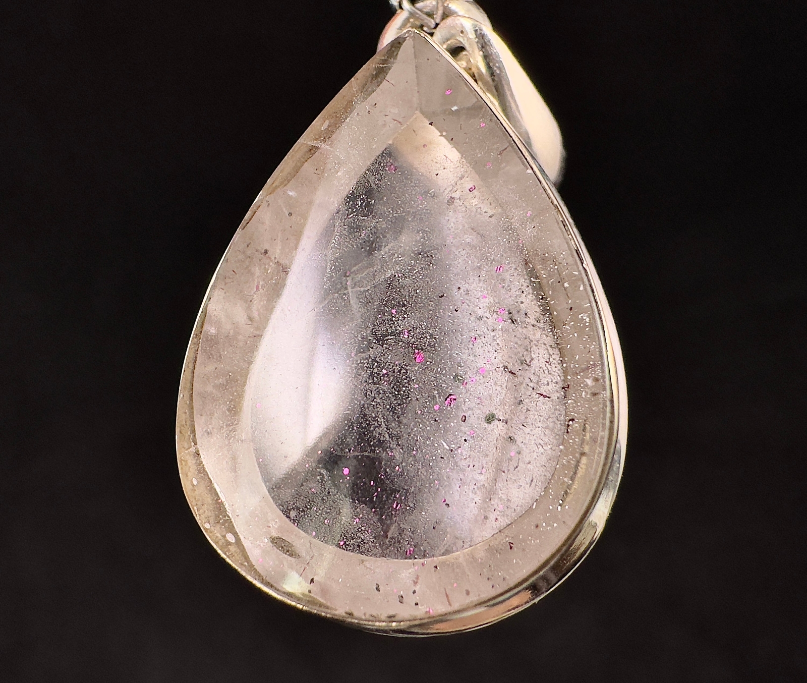 COVELLITE Pink Fire Quartz Crystal Pendant – Fine Jewelry, Healing Stones, 53202