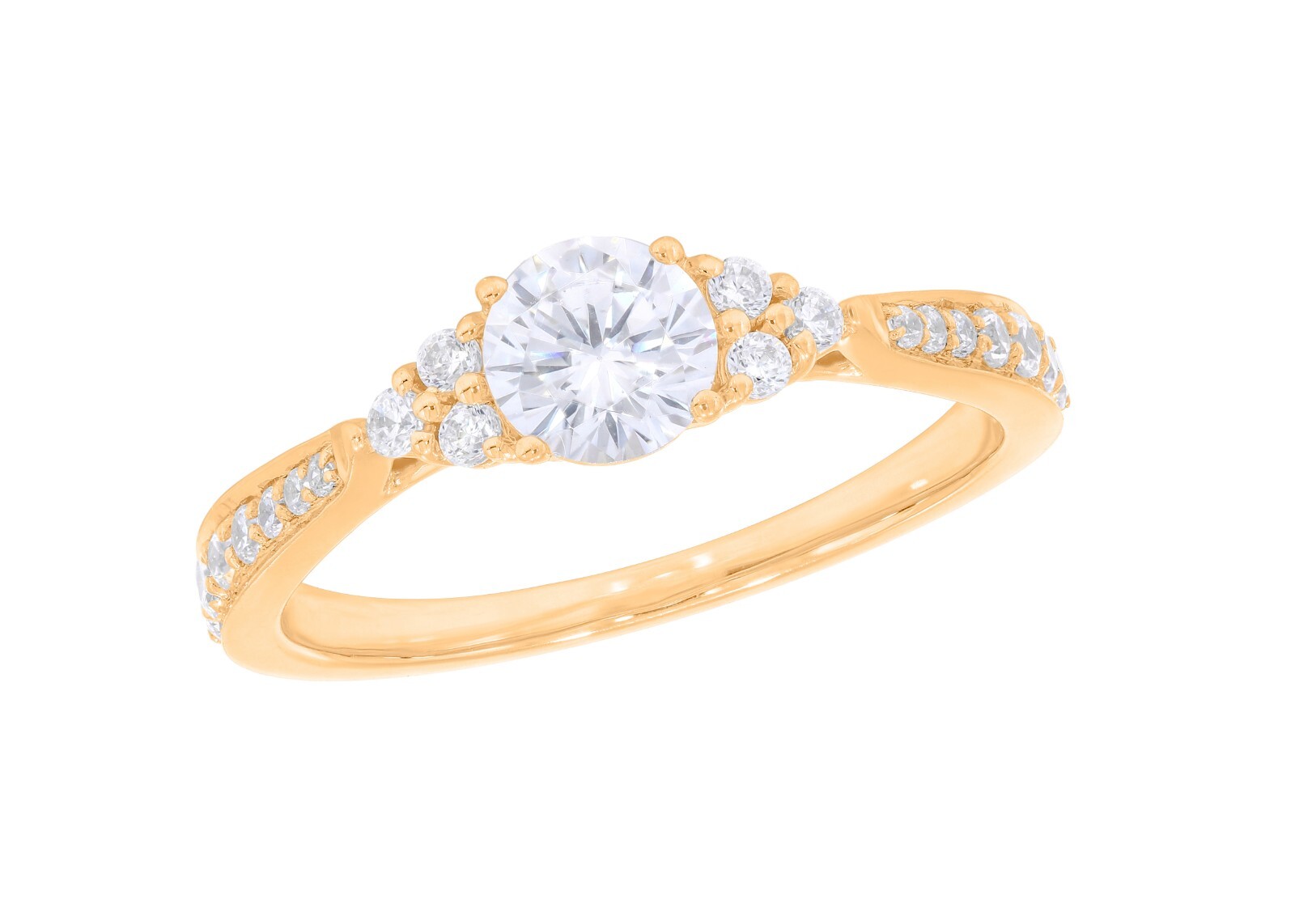 0.97 Carat Round Lab Grown Diamond Ring 14k White Gold Certified