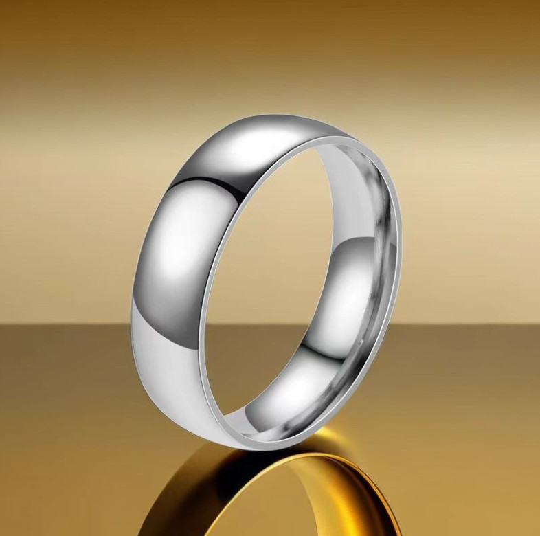 8MM Silver Gold Black Blue Stainless Steel Men Women Wedding Ring Band Size 6-13