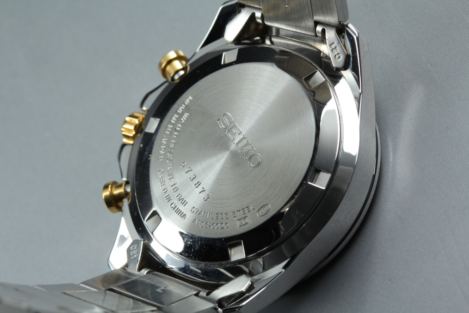 MINT SEIKO Spirit 8T63-00D0 Black Gold Chronograph Quartz Men’s Watch From JAPAN