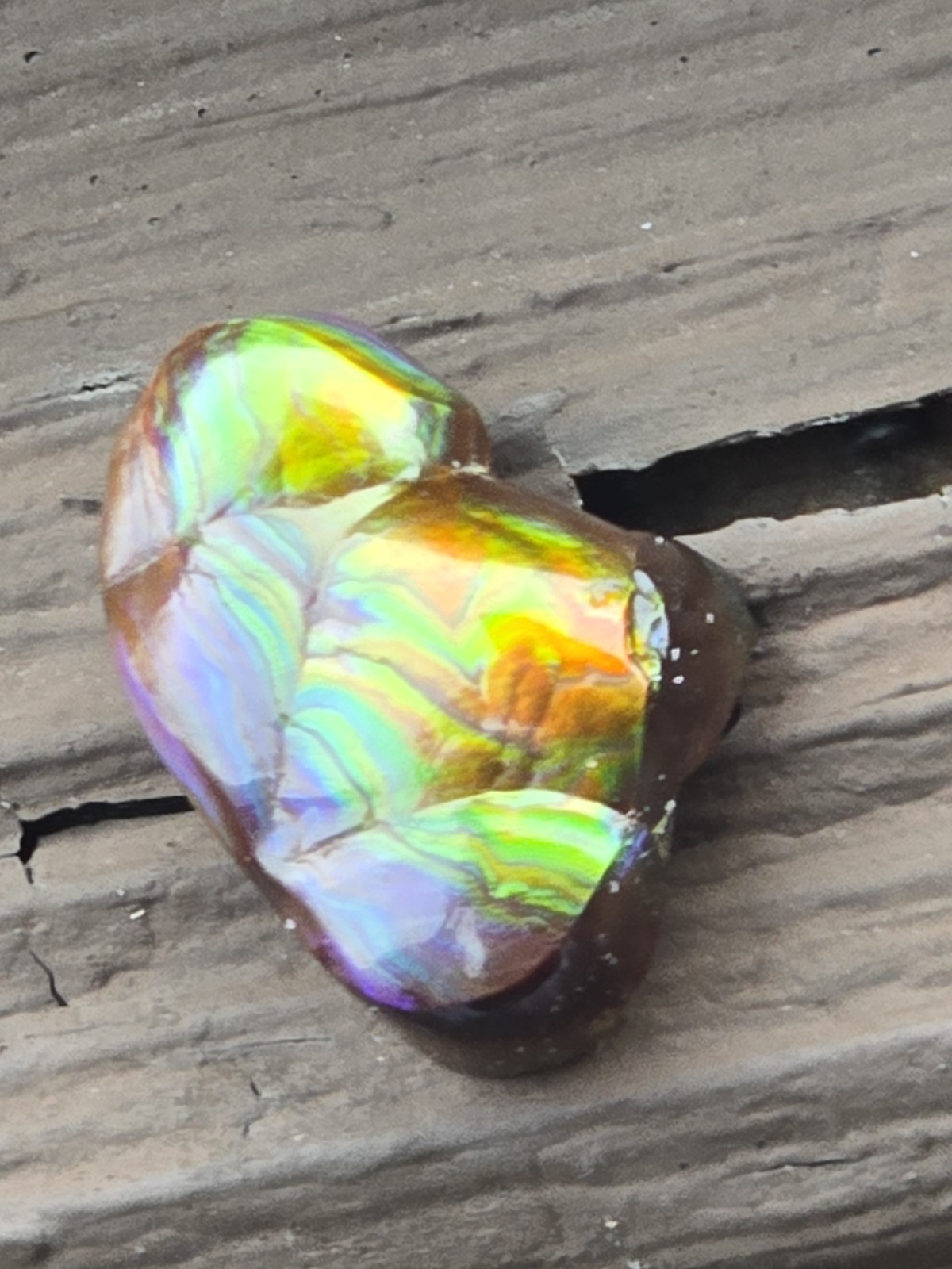 Dancing Rainbow Fire Agate Gem 6.7 Ct Original Hand Carved Natural Arizona Gem