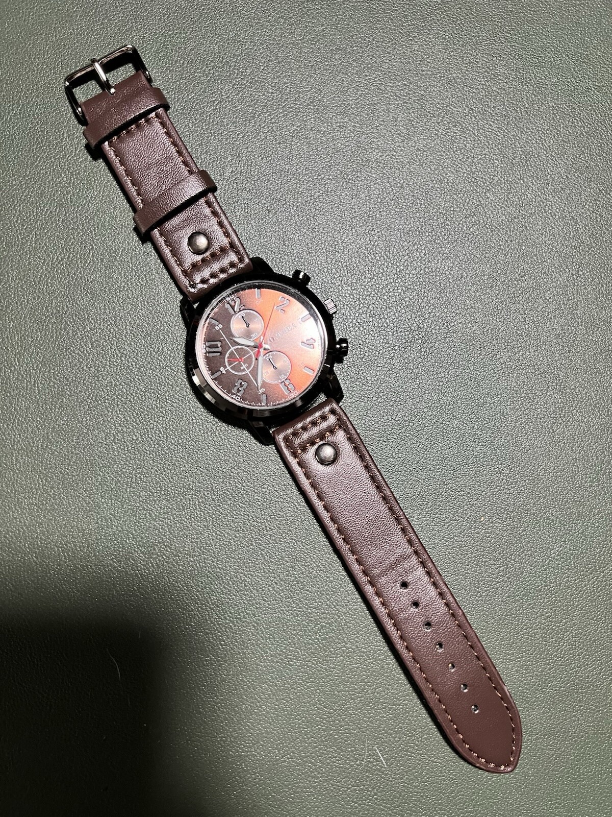 ✨Men’s O.T. Sea Sport Watch #4077 Water Resistant Leather Band New Battery E5