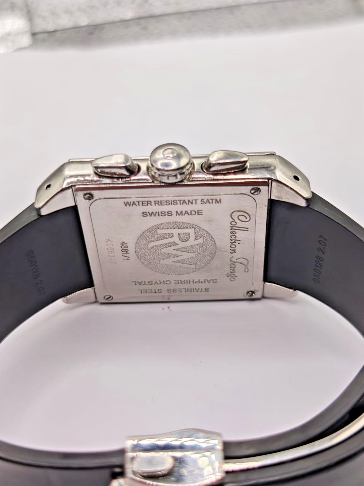 Raymond Weil Tango 4881/1 Chronograph Big Date Quartz Watch Rubber Strap