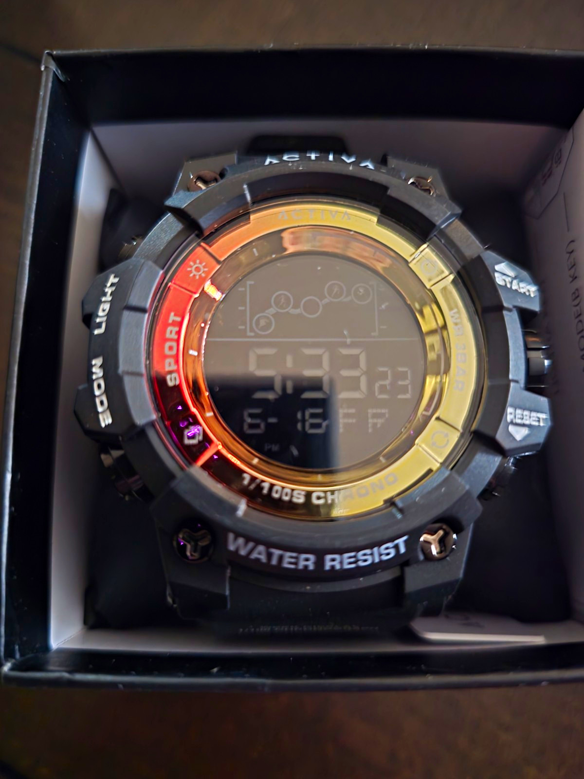 ACTIVA Men’s Quartz Digital Sport Watch Chronograph Alarm Backlight Box Manual