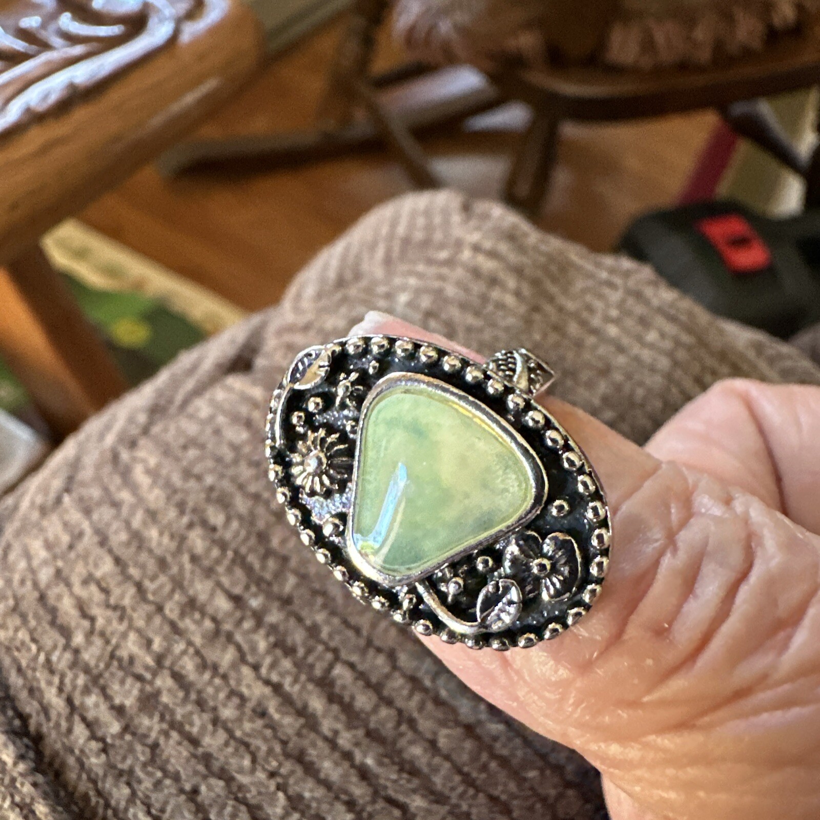 Bohemian Style Size 7 Ring With Copper Alloy And Floral Details