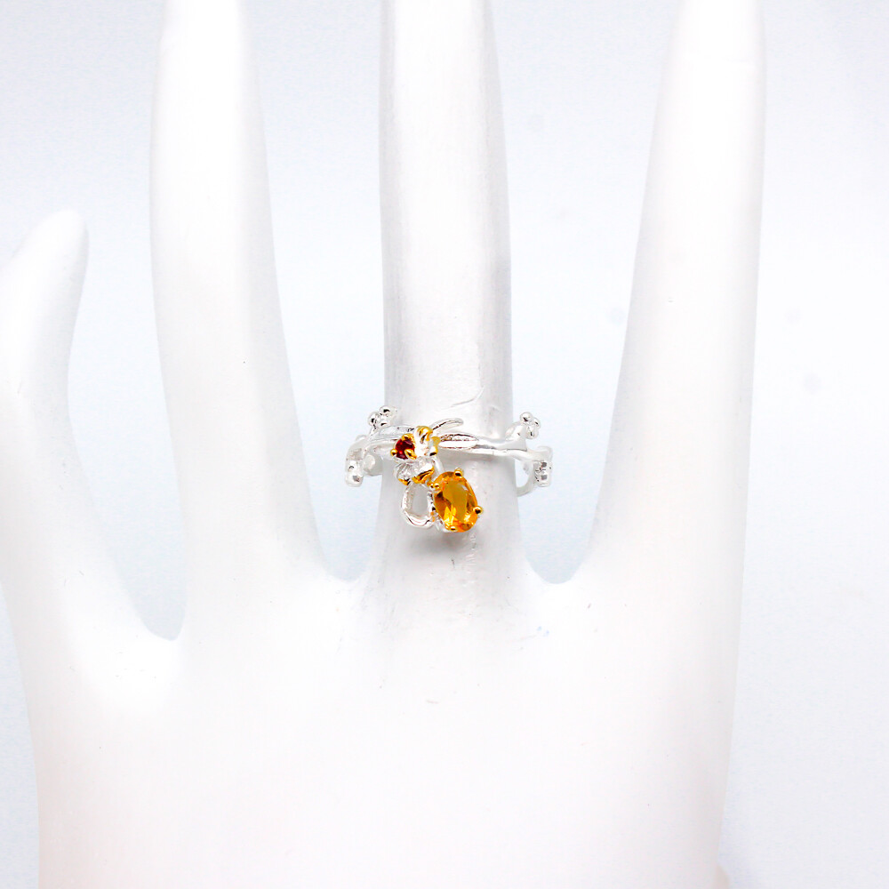 Handmade Jewelry Not Enhanced Natural Citrine Silver 925 Sterling / RVS94