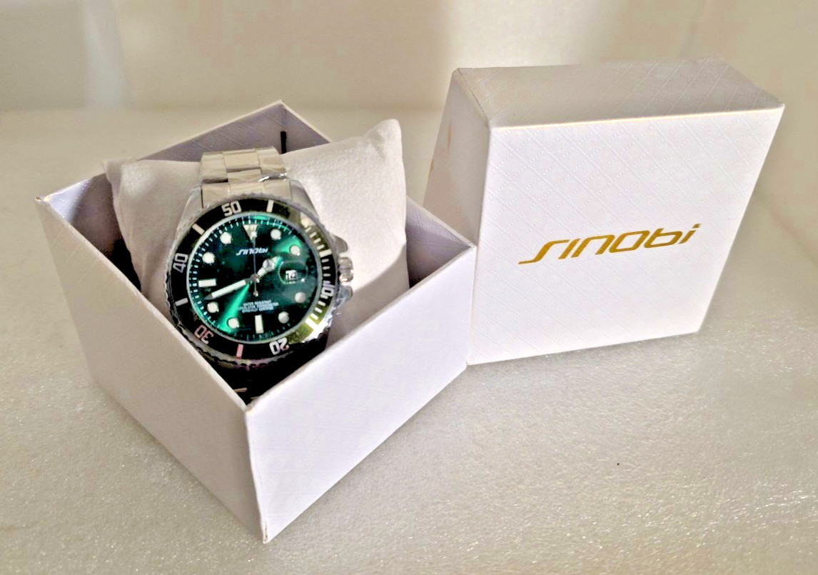 Sinobi Stainless Steel Watch, Green , Analog