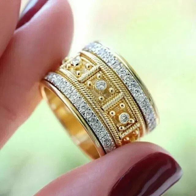 3Ct Round Cut Lab Created Diamond Full Eternity Band Ring 14K Yellow Gold Plated